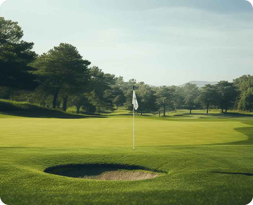 A peaceful golf green, illustrating calm on-course decision-making